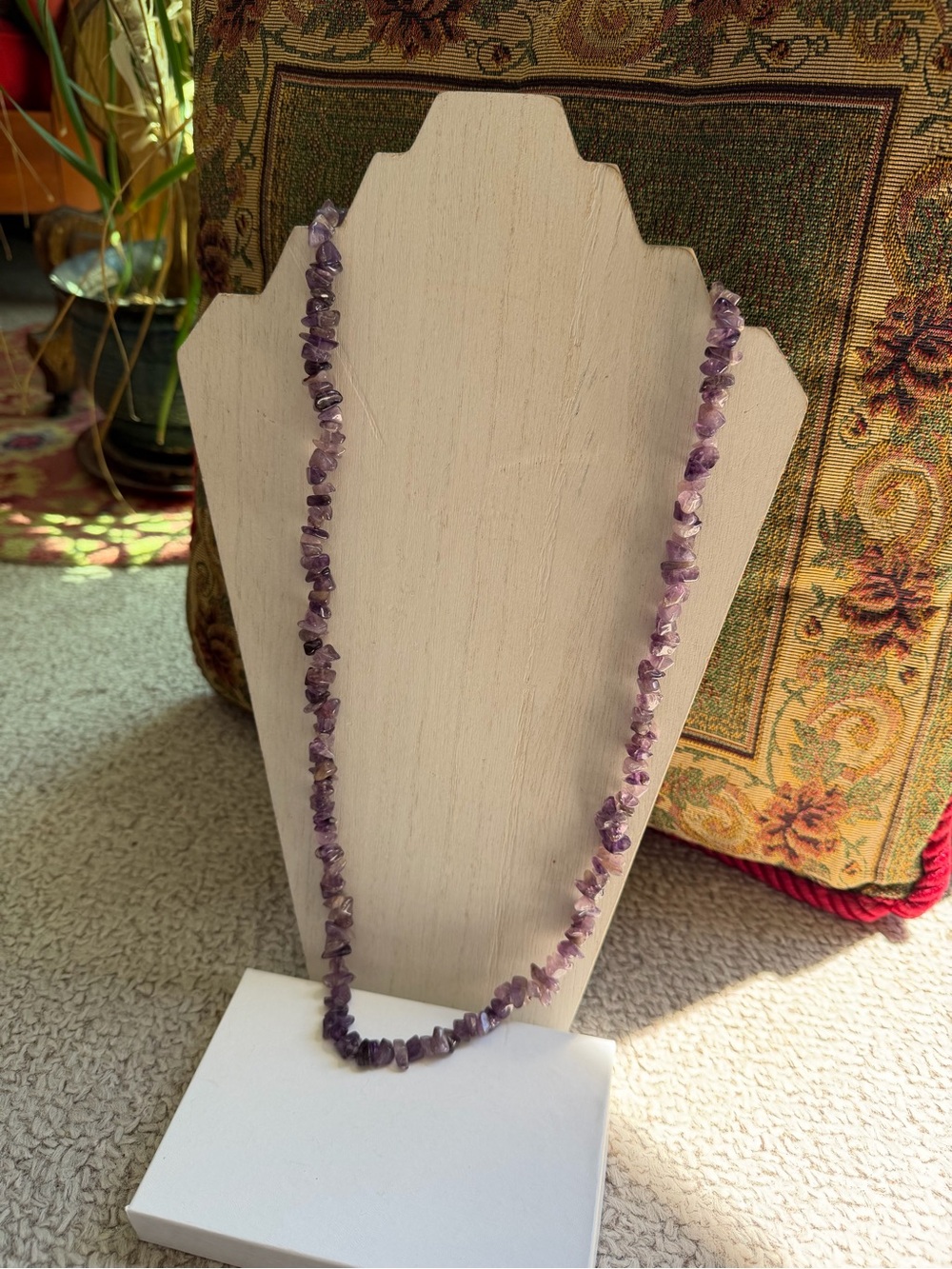 Amethyst Chip Beaded Necklace - Purple Calming Energy - Picture 8 of 8